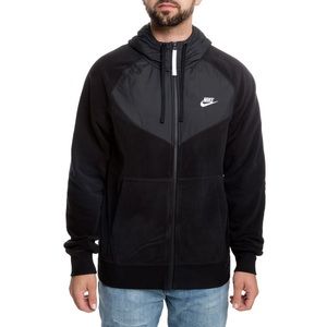 Nike Men’s Sportswear Polar Fleece Zip-Up Windrunner Hoodie Jacket Black Sz XXL